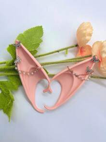 2 Stücke Ohrschmuck, mit Kunstperlen Halskette & Strass Schmetterling, lange & kurze Stile, geeignet für Festivals, Partys, Halloween, Weihnachten, Cosplay - Verschiedenfarbig - Übersicht 8