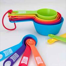 1 Set Of 12 Colorful Measuring Cups And Spoons With Scale, For Measuring Flour, Milk, Coffee In The Kitchen And Baking, Stackable Cups And Spoons, Kitchen Utensils For Cooking And Baking - Multicolor - View 1