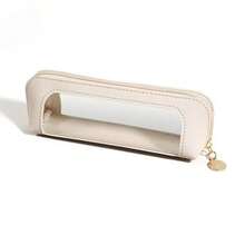 Transparent Travel Cosmetic Bag, Portable Cosmetic Storage Box, Suitable For Lipstick, Eyebrow Pencil, Makeup Brushes, Small And Stylish, Dressing Table Accessories, Minimalist Design, Very Suitable For Outdoor Travel, Cosmetic Bag - 白色 - 查看 6