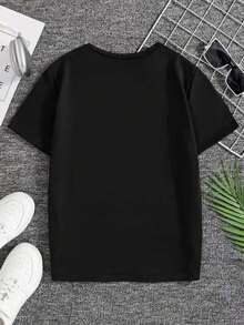 Soft & Airy Women's Luxury Tee, Light Fabric With Exceptional ComfortPlus Size Women's T-Shirt - Zebra & Leopard Animal Print Heart Design, Casual Round Neck Short Sleeve Top, Machine Washable All-Season Comfort Fit, Ladies T Shirts, Sweatshirt, Soft Fabric - 黑3 - 查看 2