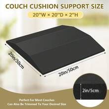 20" X 20" Sofa Cushion Support Insert, High Density Curved Foam, Sofa Furniture Seat Cushion Sag Repair, Sofa Cushion Support Replacement Pad - Black - View 5