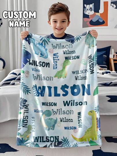 1pc Customized Personalized Blanket, Text Blanket, DIY Blanket, Patterned Blanket, Memorial Blanket. Tapestry, Photo Portrait Blanket Design, Suitable For Girls, Boys, Adults, Valentine's Day, Lightweight, Baby Blanket, Personalized Blanket, Personalized Photo Blanket, Personalized Throw Blanket, Personalized Baby Blanket, Newborn Blanket, Suitable For Mother's Day, Birthday, Children's Day, Father's Day, Halloween, Christmas