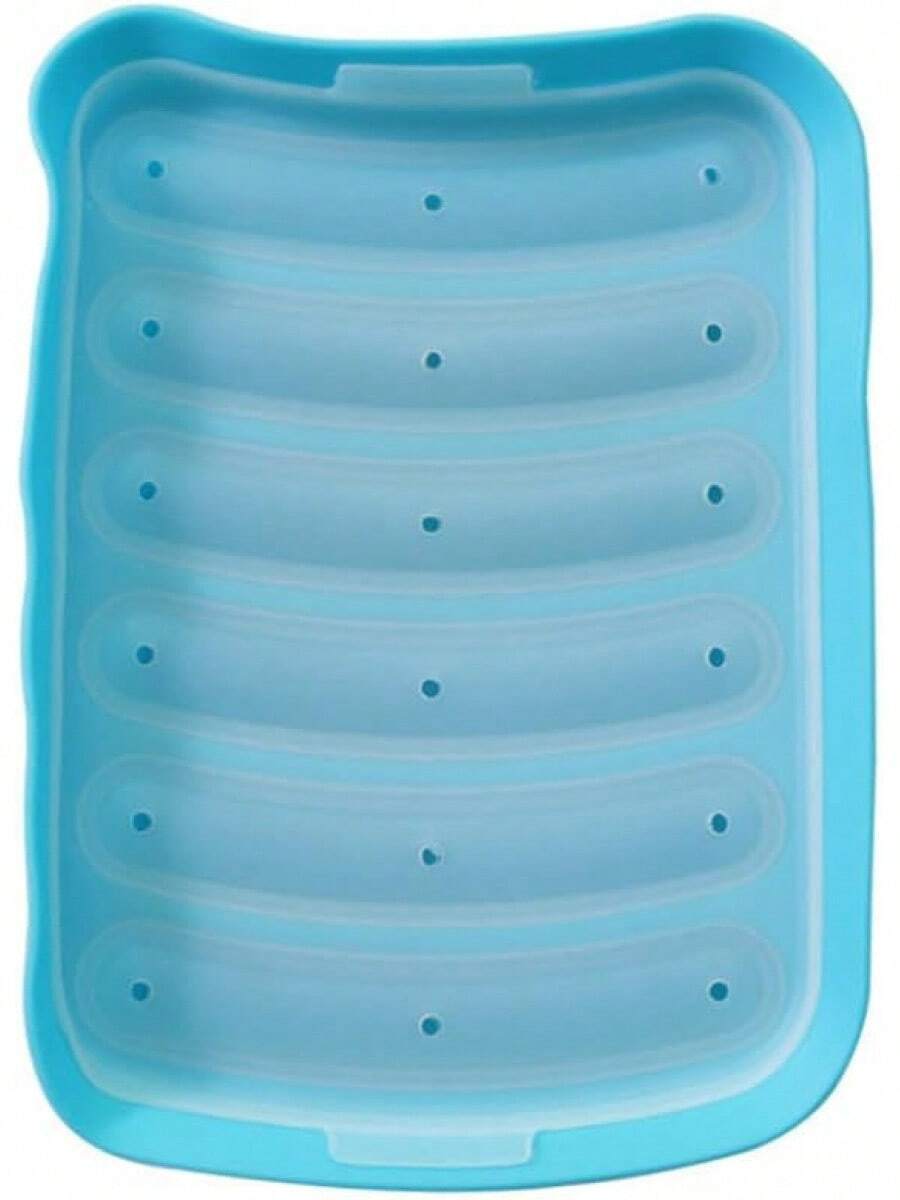 Silicone Sausage Mold - DIY Children's Hot Dogs Baking Mold For Egg And Baby's Supplementary Food, Ice Candy Jelly Chocolate Mould - Blue - View 1