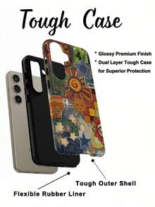 Una elegante funda para teléfono que no incluye cordón ni soporte. Funda para teléfono con diseño de collage retro caprichoso 2 en 1, diseño estético de estrellas, funda protectora de arte abstracto - Compatible con S25/S25 Plus/S25 Ultra/S24/S24 Plus/S24 Ultra/S24 FE/S23/S23+/S23 Ultra/S22/S22+/S22 Ultra/S21/S21+/S21 Ultra/S20 ULTRA/A71/A56/A55/A54/A53/A52/A34/A26/A15/A16/A14/A13/A06 y Phone17,17Air,17pro,17pro,16,16plus,16promax,15Plus,15Pro,15ProMax,14,14Plus,14Pro,14ProMax,13,13Pr - Multicolor 5 - Ver 7