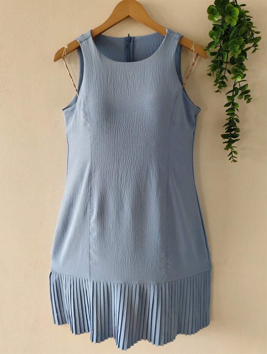 Plain Dress With Fake - Light Blue 2 - View 1
