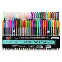 12/24pcs Metal Glitter Gel Pens For School/Office, Adult Coloring Books, Journals, Art Painting, Promotion Pens, School Supplies,Back To School - Multicolor - View 16