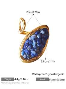 1pc Elegant Oval Textured Natural Stone Jewelry, Geometric Criss-Cross 18K Gold Plated Stainless Steel Adjustable Ring, Suitable For Women, Couples, Daily Wear, Parties, Halloween, Gifts For Friends