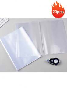 20pcs Plastic Book Covers - 10/20pcs Transparent PVC Book Covers, Waterproof Reusable, Adjustable Clear Book Covers, Suitable For A4/16K/A5 Notebooks, Ideal For School, Office And Daily Use, Back To School Supplies - Multicolor - View 10