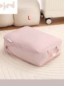 1pc Luggage Organiser Compressible Clothing Bag Down Coat Organiser Portable Large Capacity Packing Bag Organiser Suitable For Business Trip, Travelling - Pink - View 4