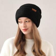 1pc Unisex Solid Color Knit Beanie Hat, Soft Warm Comfortable Outdoor Casual Fashion, Suitable For Daily Wear, Autumn/Winter Winter Warm Valentines Gift