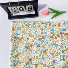 0.5m/1m/2m/3m*145cm Bohemian Colorful Lawn Flower Garden Printed Fabric, High Quality Soft & Skin-Friendly, Suitable For Seasonal Clothing Design, Dresses, Bags, Dolls, Tablecloths, Handicraft Decorations, DIY Sewing Patchwork, Multiple Sizes Available