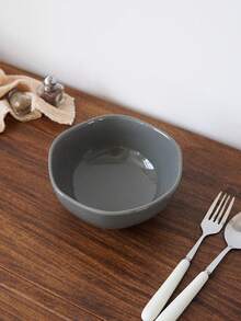 1pc Asymmetrical Solid Colour Ceramic Bowl, Simple And Elegant High-End Ceramic Dinner Bowl, Light Meal Salad Bowl, Fruit Bowl, Suitable For Everyday Family Breakfast, Festive Parties And Gatherings, Fruit And Vegetable Bowl, Gift. - Multicolor - View 7