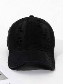 1 pieza Gorra de béisbol casual con ala vintage desgastada, adecuada para uso diario