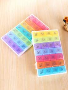 Hộp đựng thuốc 28 ngăn, 7 ngày, hộp đựng thuốc thiết yếu khi đi du lịch, hộp đựng thuốc bằng nhựa PP di động, hộp đựng trang sức mini không mùi, thiết kế nắp lật, quản lý thuốc hàng ngày tiện lợi. Hộp đựng thuốc bằng nhựa lớn 21/28 ngăn, 7 ngày, màu cầu vồng, hộp đựng thuốc hàng tuần khi đi du lịch, hộp đựng thuốc di động, thích hợp cho gia đình, văn phòng và các hoạt động ngoài trời. - Nhiều màu - Xem 9