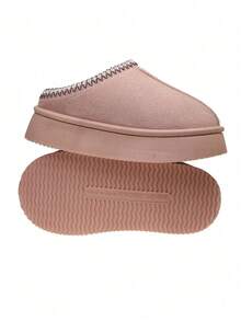 女士低帮室内舒适拖鞋冬季保暖鞋 - 粉色 - 查看 5