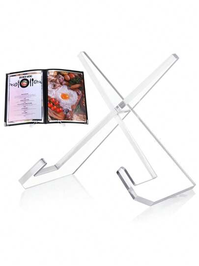 6.5 X 8.5 Inch Acrylic Recipe Holder Stand, Multifunctional Display For Kitchen Counter, Cookbook Shelf