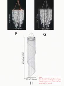 2D平面，圣诞节婚礼新娘房床头彩色装饰现代珠吊灯，3层串珠灯罩，天花板吊坠珠灯罩带亚克力珠宝滴水晶闪光公司庆典派对节日气氛装饰生日庆祝装饰