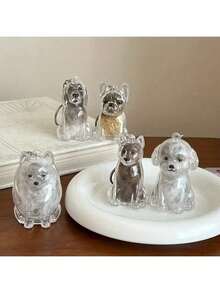 1 件 PET 材质坐狗设计钥匙扣 - 高品质 PET 毛发收集钥匙扣 - 适合狗主人 - 具有附加值的钥匙扣，PET 毛发收集和保护纪念品，可挂在钥匙、包包和户外用品上 - 适合作为爱狗人士的纪念品 - 彩色 - 查看 2