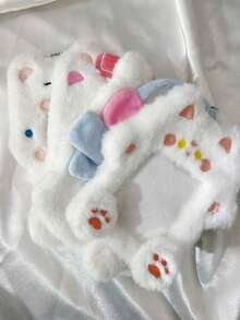 1 件超可爱蓬松透明卡通卡夹，名人照片展示盒，Ins 风格透明卡通毛绒卡套，3 英寸即时照片展示悬挂配件，偶像相册卡片收纳袋 - 彩色 - 查看 3