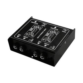 优质直接注入音频盒无源 DI 单元嗡嗡声消除器，带输入衰减器，用于连接吉他和贝斯，1/4 英寸阻抗变压器连接器，用于平衡和非平衡 XLR