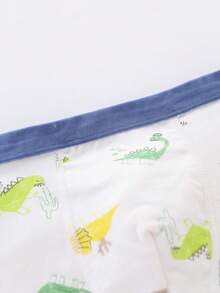 4pcs/Pack Young Boy Cartoon Dinosaur Print Boxer Briefs, All Season