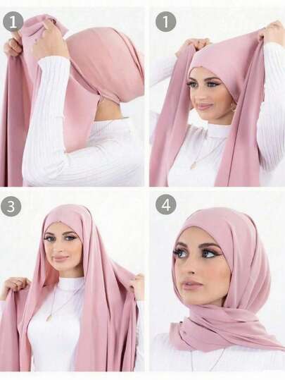 1条女士经典休闲雪纺围巾，纯色舒适透气莫代尔面料，可作围脖、头巾、多功能头饰使用，适合日常佩戴。