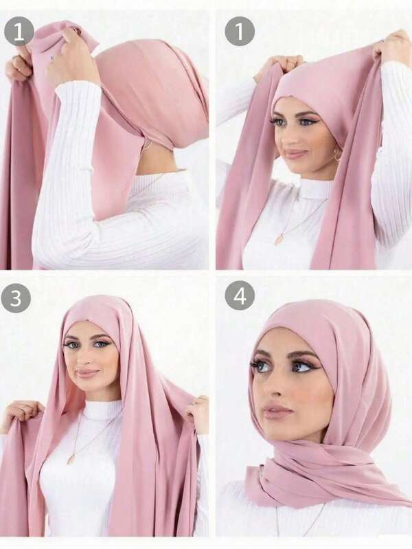 1pc Women Classic Casual Pullover Instant Chiffon Scarf, Solid Color Comfortable Breathable Modal Fabric Neck Warmer, Head Scarf, All-In-One Head Wrap, Suitable For Daily Wear