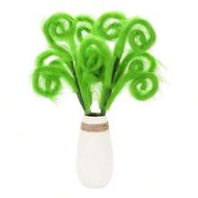6pcs/1pc Green Feather Fluffy Christmas Picks, Green Furry Christmas Tree Decorations, Christmas Hat Wreath Vase Filler - Multicolor - View 3