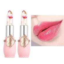 2pcs Dry Flower Lipstick, Colored Lip Care, Moisturizing And Moisturizing, Long-Lasting Jelly, Warm And Discolored Lipstick - 粉色 - 查看 3