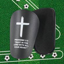 1 Pair Cross Pattern Football Shin Guards - Durable Football Gear, Fashionable Design, Comfortable, Unisex Football Accessory