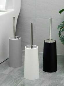 1 套马桶刷和支架，柔性马桶刷带可拆卸支架 - 无死角清洁，长柄用于浴室清洁，塑料刷 - 返校清洁用品，符合人体工程学，优雅的浴室马桶刷，带 304 不锈钢长柄 - 多色 - 查看 1