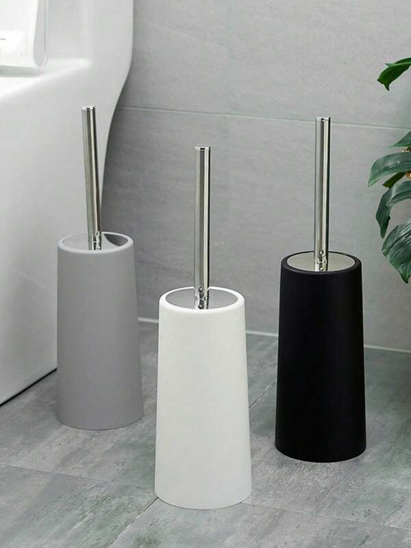 1 Set Toilet Brush And Holder Flexible Toilet Brush With Detachable Holder - No Dead Comer Cleaning,Long Handle For Bathroom Cleaning, Plastic Brush - Back To School Cleaning Supplies,Ergonomic, Elegant Bathroom Toilet Brush With 304 Stainless Steel Long Handle