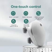 电动头皮按摩器，Type-C充电（含1200mAh锂电池）。3档速度调节，一键切换。ABS材质，配有4个可拆卸硅胶按摩爪。适用于头部、颈部、手臂和腿部按摩。按摩和舒缓压力的必备良品。节日礼物。