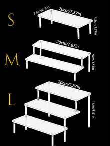 1 pieza Soporte de exhibición de acrílico de 3/2/1 niveles, soporte de almacenamiento y exhibición de perfumes y soporte multifuncional para cupcakes, soporte de exhibición de personajes, soporte para postres de fiesta para decoración y almacenamiento