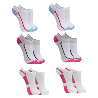 Meias Dallf Kit 6 Pares Meias Soquete Feminina Algodão Confortavel Respirável Algodao Dallf