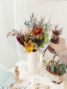 4/12 piezas Ramo de flores secas mini, flores secas naturales mixtas de estilo bohemio, decoración de flores secas hechas a mano mini para boda, marco de fotos, caja de regalo, jarrón, decoraciones para el hogar DIY (Serie verde)