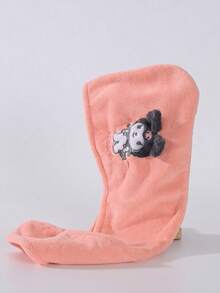 1pc Cute Cartoon Character Coral Fleece Children Hair Drying Cap, Soft & Super Absorbent, Suitable For Long & Short Hair