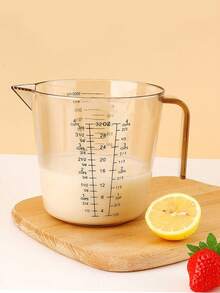 1pc 150ml/300ml/600ml/1000ml PS Graduated Measuring Cup, Coffee Measuring Cup, Thick & Durable, Multi-Size Options, Stackable For Easy Storage, Transparent Container, Baking Tool, Multi-Functional Kitchen Utensil, Kitchen Essential - Brown - View 4