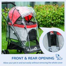 PawHut Rain Cover For Dog Stroller Pram Buggy For S XS Dogs, Cats, W/ Two Entry - White - View 5