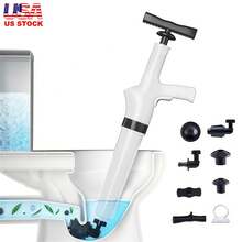 Toilet Plunger, Air Power Bathroom Plunger, High Pressure Drain Blaster Gun, Powerful For Bathroom, Toilet, Floor Drain, Sink, Clogged Pipe (White)