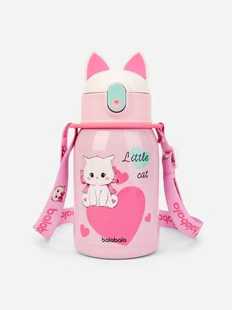 Balabala Botella térmica para niños de acero inoxidable 316 con pajita y orejas de animal