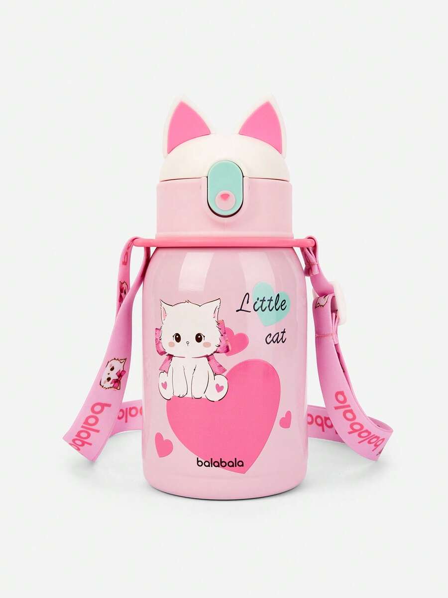 Balabala Kids Thermos Cup 316 Stainless Steel Animal Ear Straw Bottle