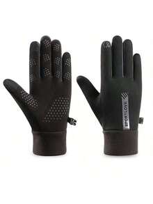 1 Pair Unisex Winter Waterproof Bicycle Gloves Outdoor Sports Skiing Running Motorcycle Touch Screen Wool Warm Anti-Slip Full-Finger Gloves - Multicolor - View 10