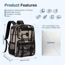 Transparent Backpack For School, PVC Transparent School Bag, Thick Transparent Backpack For Stadium Activities, Transparent Bag - màu đen - Xem 2