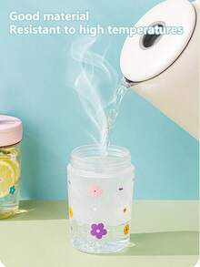 1 cană de plastic de mare capacitate cu capac și pai, cană de apă cu margarete minimaliste drăguțe, cană de cafea rece în stil pădure cu pai, potrivită pentru femei, adolescente, fete pentru acasă, birou, școală, călătorii - Galben - Vizualizare 4