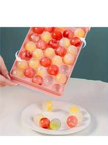 1 件 33 腔蓝色冰球制作模具带盖，冰箱冰块托盘用于制作鸡尾酒饮料冷冻球 - 彩色 - 查看 10