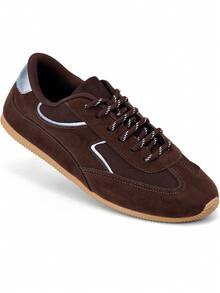 Women's Comfortable Retro Metallic Blogger Lumiss Sneakers - Óxido marrón - Ver 1