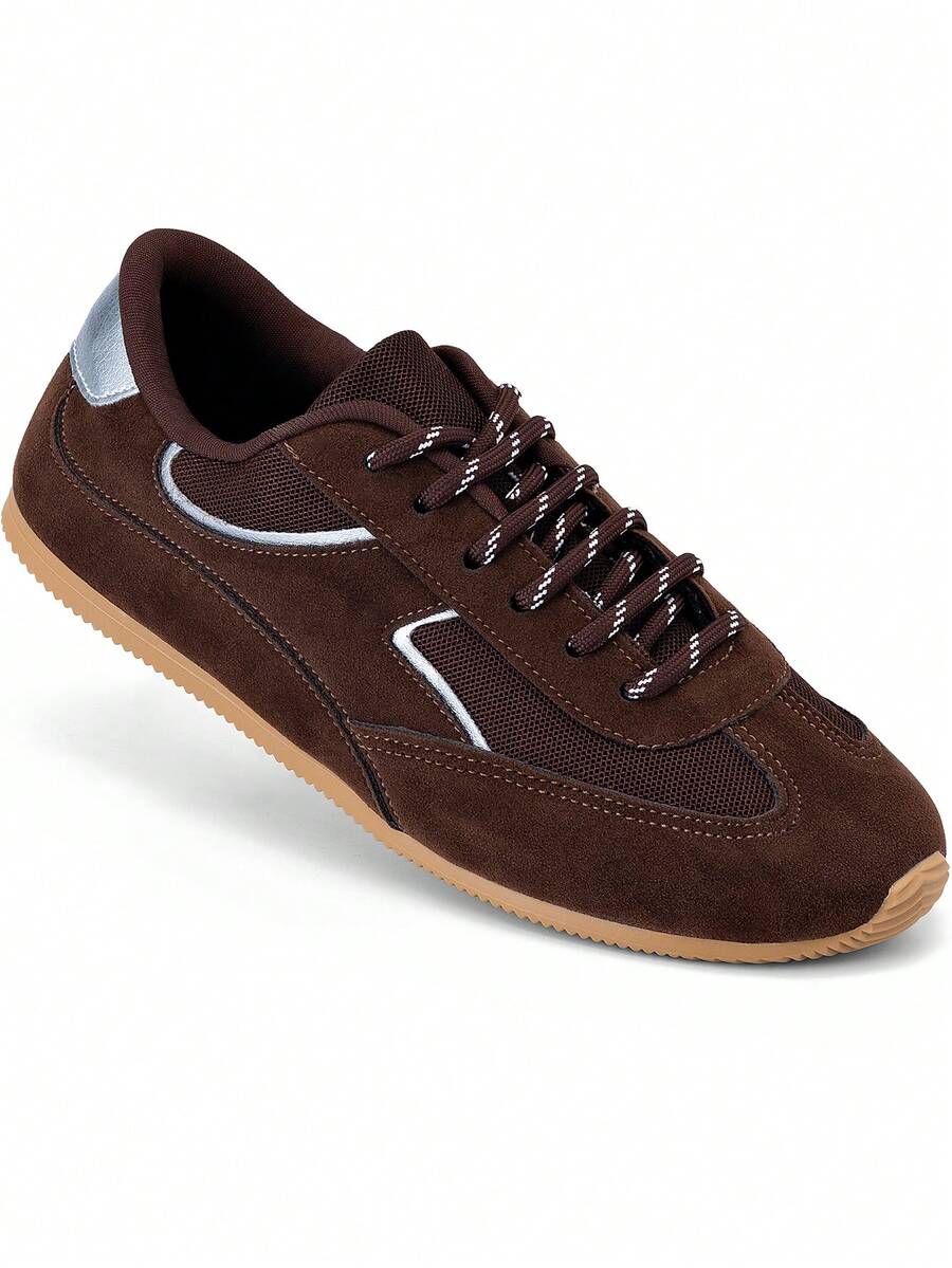 Women's Comfortable Retro Metallic Blogger Lumiss Sneakers - Óxido marrón - Ver 1