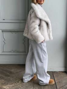 Women's Faux Fur Coat, Warm And Windproof Jacket For Autumn/Winter