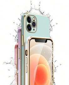 Crystal Covers Luxury Case With Gold Edge For Apple - 紫丁香色 - 查看 2